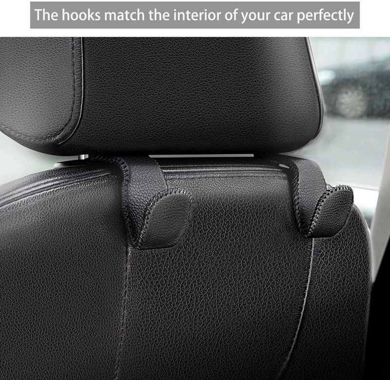 AMVOYOA Purse Hook for Car  Superior Leather Headrest Hanger Matching Cars Interior  Brown Back Seat Organizer Storage Holder - Image 2